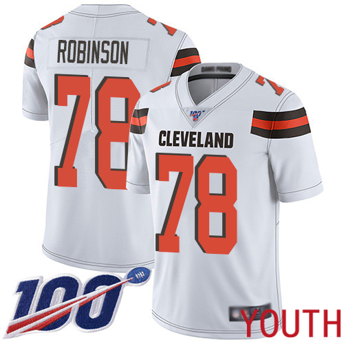 Cleveland Browns Greg Robinson Youth White Limited Jersey #78 NFL Football Road 100th Season Vapor Untouchable